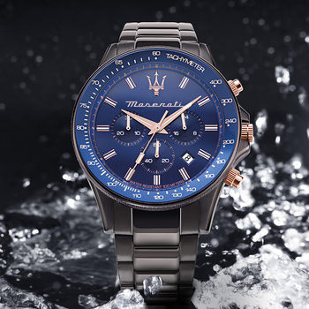 Maserati New Style Watch Men's Steel Band Wrist Watch Business Dial Functional Quartz Movement Steel Band Large Dial