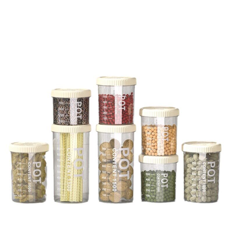 Sealed Jar Grain Kitchen Storage Food Grade Dry Goods Transparent Plastic Jar Box Snack Tea Storage Jar
