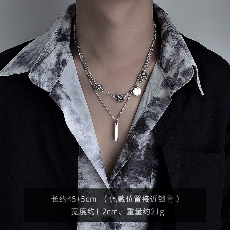 项链男钛钢不掉色简约百搭饰品女毛衣链新款时尚个性爆款嘻哈配饰