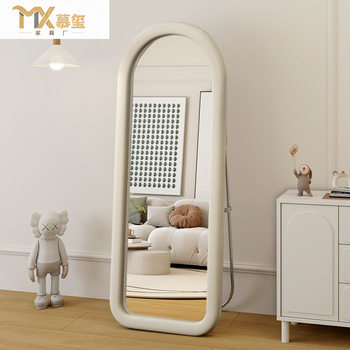 Full-Length Mirror, Floor-Standing Mirror for Home Use, Wall-Mounted Mirror, Wall-Sticking Mirror for Girls' Bedroom, Makeup Wall-Mounted Mirror, Three-Dimensional Large Fitting Mirror