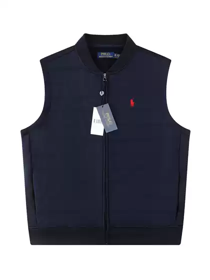 Cross-Border High-Quality Laff Classic Rl Pony Embroidered Warm Stand-Up Collar Casual Versatile Waistcoat Sleeveless Men's Vest