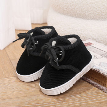 Baby Cotton Shoes 2025 New Style for Boys and Girls in Winter Fleece-Lined and Thickeneded Baby Indoor Warm Home Shoes Non-Slip Soft Bottom