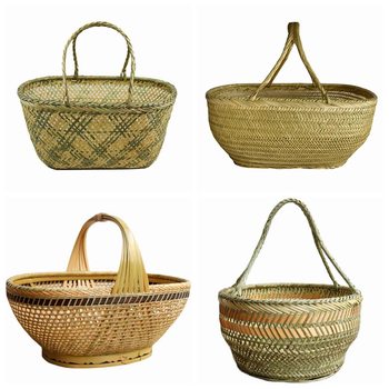 Handmade Bamboo Woven Basket Agricultural Vegetable Basket Native Product Storage Basket Eggs Vegetable and Fruit Basket