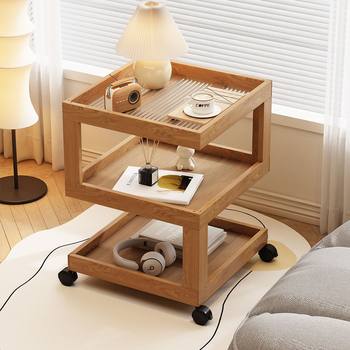 Light Luxury Living Room Sofa Side Table Tea Table Modern Simple Bedside Table Mobile Creative Bedside Small Coffee Table Small Table Narrow