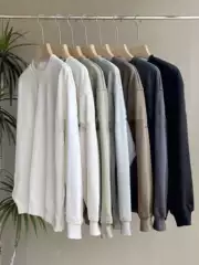 Cross-Border Round Collar Badge Sweatshirt Badge Crewneck Sweatshirt Terry Loose Couple Trend