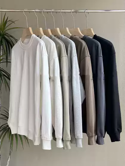 Cross-Border Round Collar Badge Sweatshirt Badge Crewneck Sweatshirt Terry Loose Couple Trend