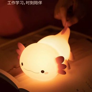 Cross-border Salamander Hexagon Dinosaur Night Light Salamander Rechargeable Timing Beat Bedside Lamp Creative Gift