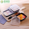 Jinlubao Disposable Lunch Box Takeaway Packaged Fast Food Combination Lunch Box Round Bowl Lunch Box with Lid Double Layer