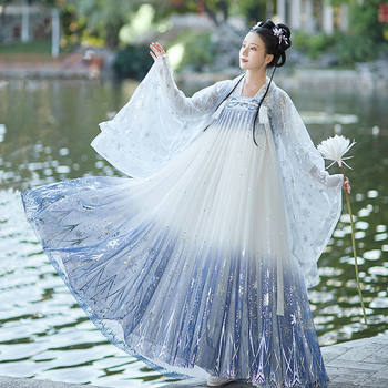 Daily 6 m Large Swing New Style Big Sleeve Shirt Chinese Style Tang Style Hanfu Women's Chinese Style Chest Elegant Skirt