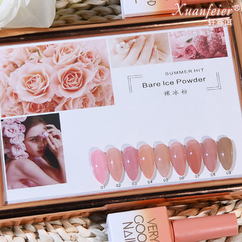 9 Color Naked Ice Powder Nail Polish Glue Small Set Series Ice Penetrating Set Phototherapy Glue Color Penetrating Series Nude Nail Polish Glue Nail Glue