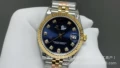 Diary women's watches with gold and blue dotted diamonds