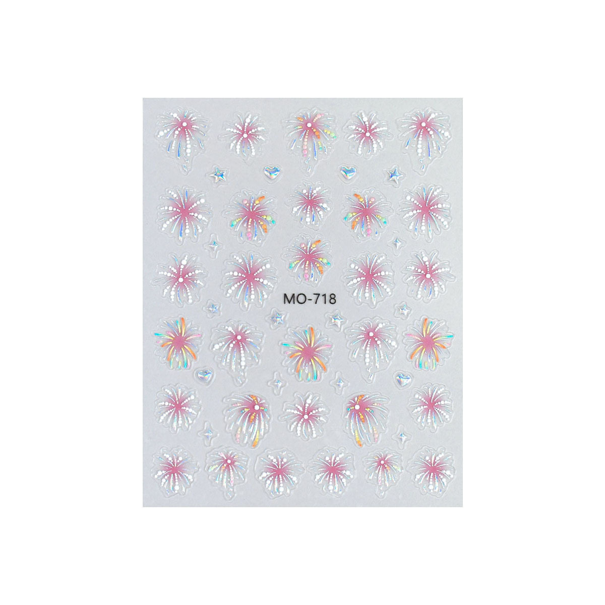 Colorful Fireworks New Year Nail Art Stickers Gilt Sparkling Dream Fireworks Romantic New Year Bright Fireworks Nail Stickers