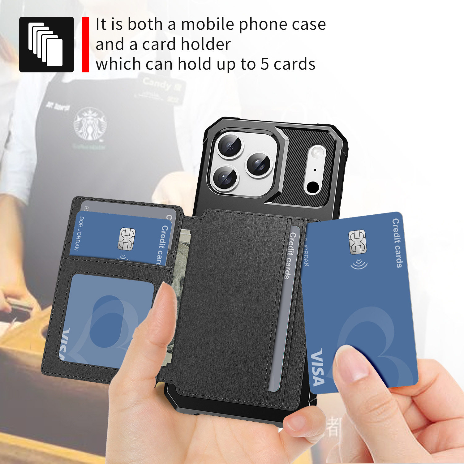 Suitable for iPhone 13/14/15/16 Pro/17 Pro Max Phone Case/Card Holder Leather Case/Flip Leather Case