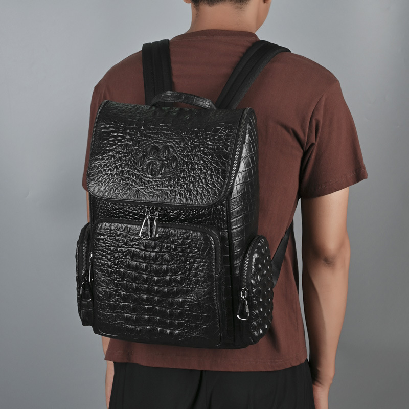 Túi Đeo Vai Nam Chất Liệu Da Bò Vân Da Cá Sấu