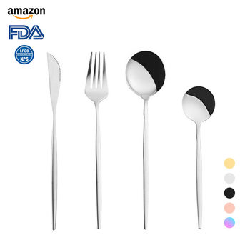 Direct selling new 410 Portuguese tableware fashion Home Hotel portable Western tableware four-piece knife, fork and spoon set