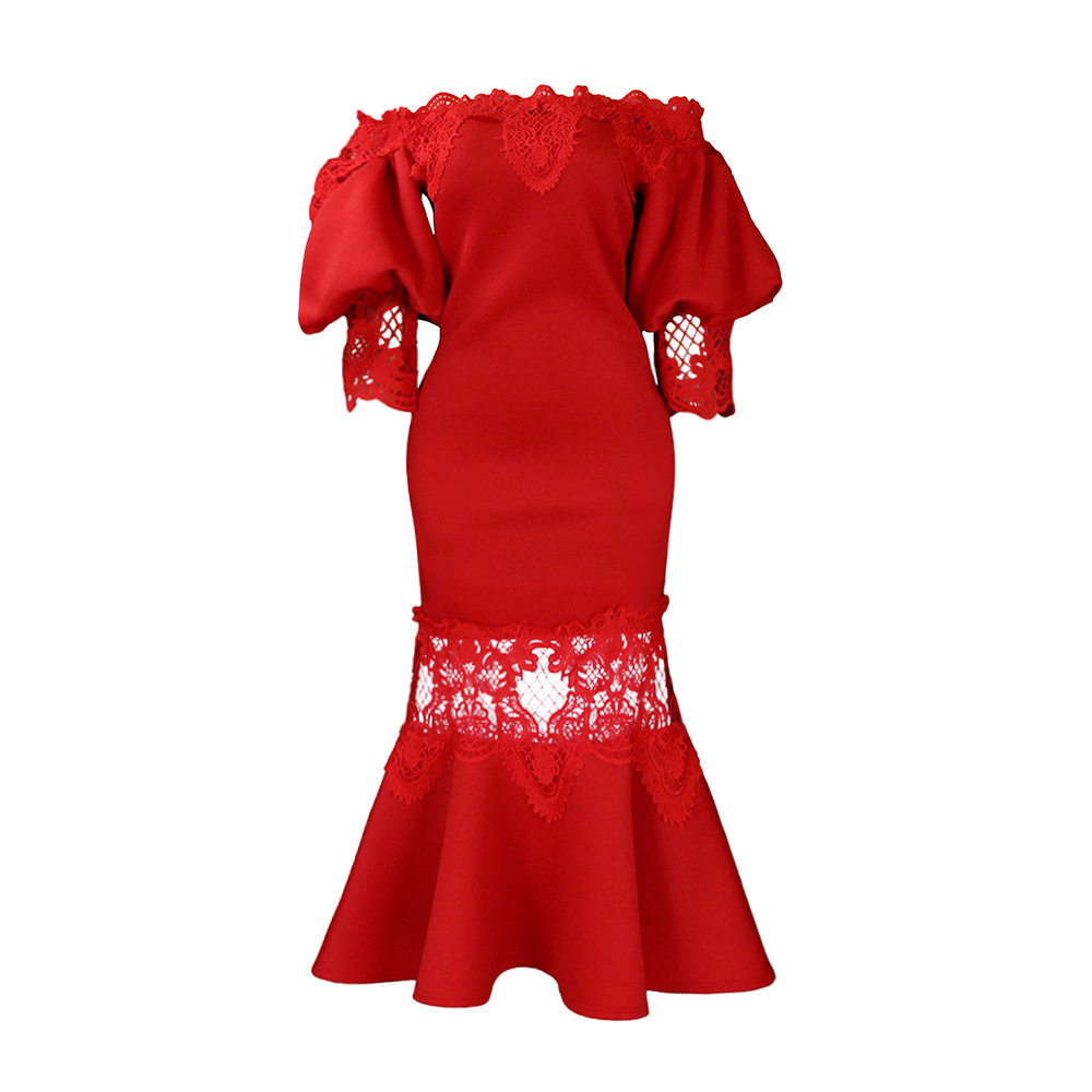 Off Shoulder Lace Mermaid Dress Elegant Design Summer Style Perfect for Parties Wholesale Available