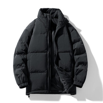 90 White Duck down Jacket Men's Winter Short Loose Large Size Thickened Stand Collar Duck down Easiest for Match Color Matching Warm Jacket