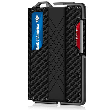 Cross-Border Hot-Selling Rfid Men's Genuine Leather Card Holder Metal Anti-Magnetic Automatic Card Ejection Wallet Credit Card Business Card Box Wallet