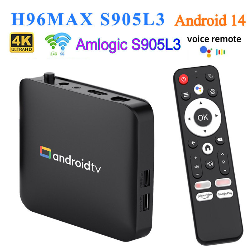 Foreign Trade H96Maxs905L3 Network Set-Top Box Android 14 Bluetooth Hd 5Gwifi Tv Box Factory Goods
