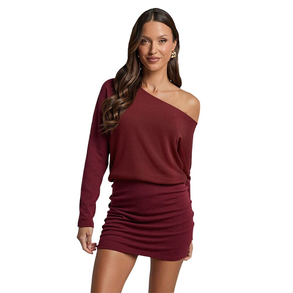 Elegant Off Shoulder Long Sleeve Bodycon Dress Spring Summer Collection Slim Fit Chic Style Wholesale Available