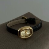 GUOU ретро овальные женские кварцевые часы light luxury niche из черного золота в римском стиле, модные универсальные темпераментные часы для женщин