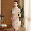 Cheongsam wholesale 2022 summer slim slim age-reducing Tang suit stand collar mulberry silk Chinese cheongsam skirt 3614