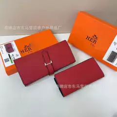 New women's wallet, European and American fashion versatile folding wallet, retro printed multi slot long design, hand-held bag, card bag