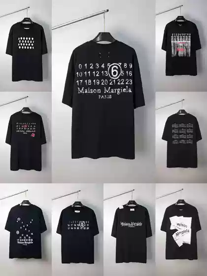 Cross-Border Maison Margiela Digital Print Mm6 Pure Cotton High-Quality Men's T-Shirt Women's Short-Sleeve Trendy