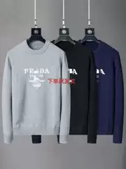 New Pra Full-Print Da Velcro Pula Sweater Tops for Men and Women with Long-Sleeved Round Neck Jackets