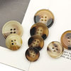 Resin button in stock wholesale resin button high-end suit button matte four-eye pattern buckle coat buckle