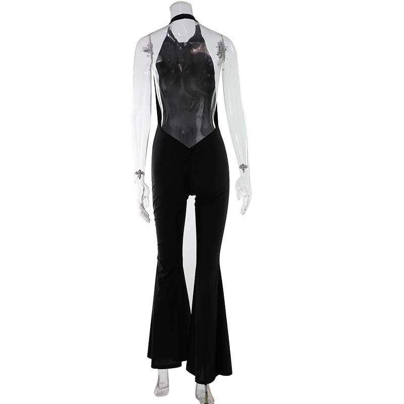 Elegant Solid Color Backless Halter Maxi Dress Slim Fit Chic Design Perfect for Red Carpet Events Wholesale Available