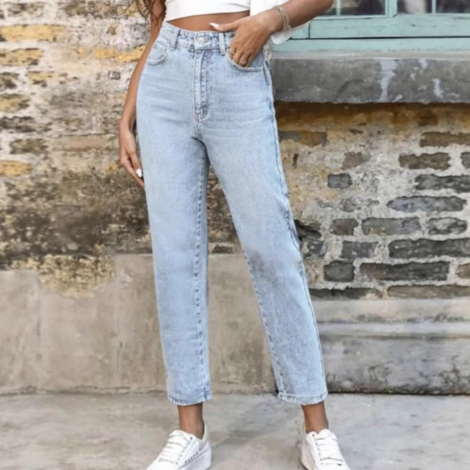 High Waisted Womens Casual Straight Leg Jeans Versatile Comfortable Trendy Perfect for Everyday Wear Wholesale