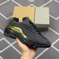 Public duck shoes--carbon black gold edge