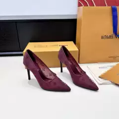 Lace fine follow-up shoes for women 2025 new wine red light mouth pointed high heels sexy women's shoes High heels