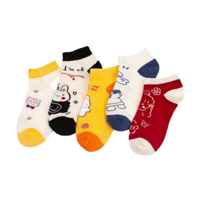 袜子女春秋薄款透气水果袜浅口隐形ins潮可爱日系船袜春夏学生袜