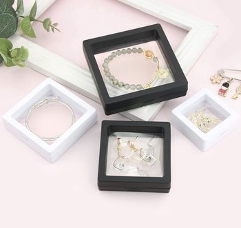 PE film suspension packaging box transparent Jewelry earrings ring bracelet anti-oxidation storage box text play Display stand