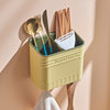 Household Chopsticks Holder Wall-mounted Chopsticks Basket Kitchen Chopsticks Cage Storage Rack Tableware Drain Square Square Chopsticks Rack