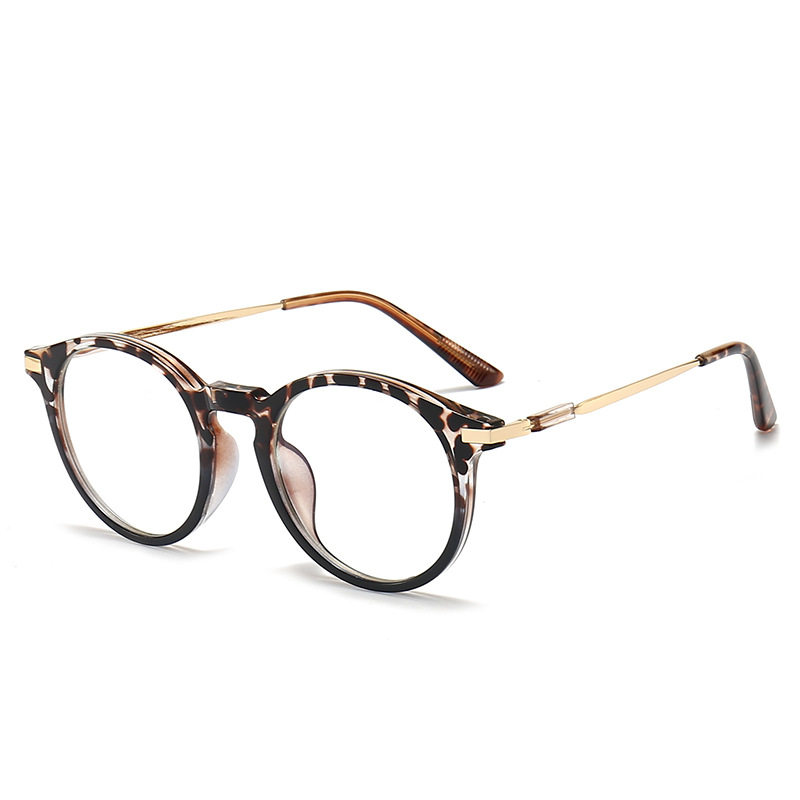 2413 New Myopia Glasses for Men and Women, Korean Style Round Retro Frames, Student Glasses, Finished Prescription Anti-Blue Light Glasses