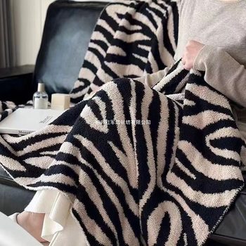 Finished Sofa Knit Blanket, Class a Half-Velvet Nap Blanket, Bed Decoration, Bed Runner, Soft Plush Blanket