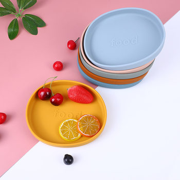 Cross-border spot silicone feeding tableware not rust silicone plate factory wholesale
