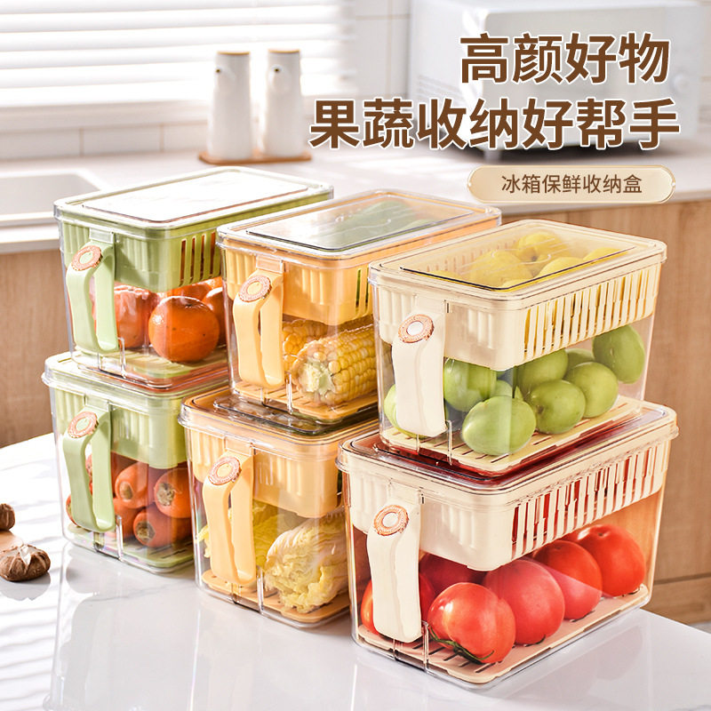 Fruit and Vegetable Egg crisper household kitchen organizing storage draining crisper refrigerator preservation storage box