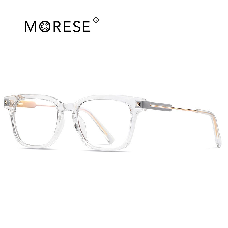 Men's box new anti-blue light glasses frame metal slingshot double color flat mirror foreign trade mirror