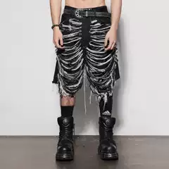 2025 Summer Original Streetwear Heavy Washed Ripped Denim Cropped Jeans