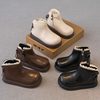 Girls' Leather Boots 2025 Autumn and Winter New Style Fleece-Lined Warm Cotton Boots Kidsren's Baby Short Boots Kidsren's Boots