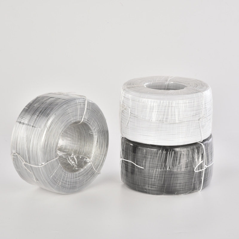Transparent coated iron wire round tie line whole roll 0.5 galvanized wholesale rabbit ear modeling doll shaped strip diy cord