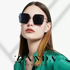 New Fashion Sunglasses Metal Round Face Large Frame Sunglasses LS324 Internet Celebrity Live Polygon Polarized Sunglasses