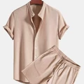 Short sleeve shorts khaki