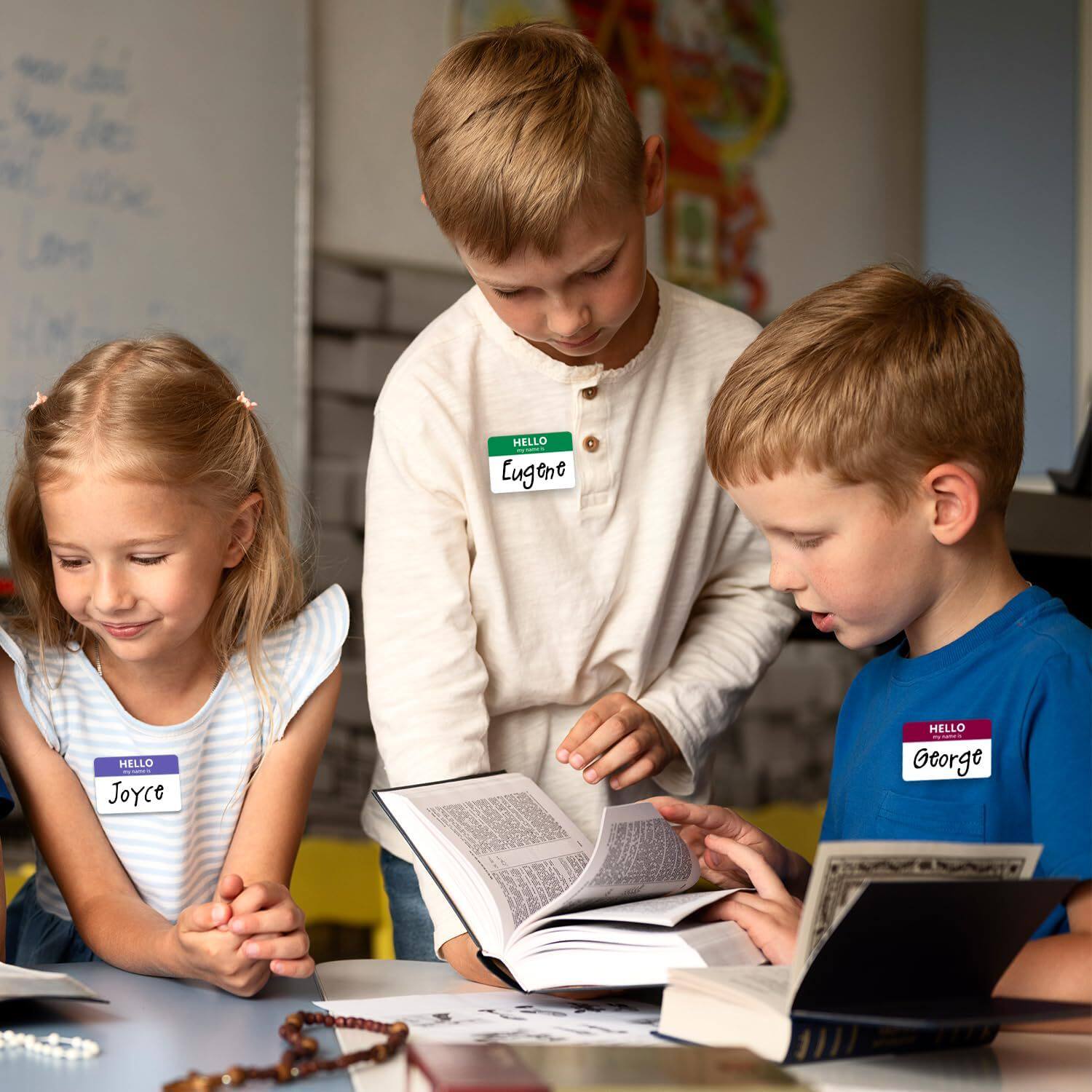 Cross-Border Colorful Name Tag Stickers Identification Badges Office Meetings Family Gatherings DIY Decoration Stickers