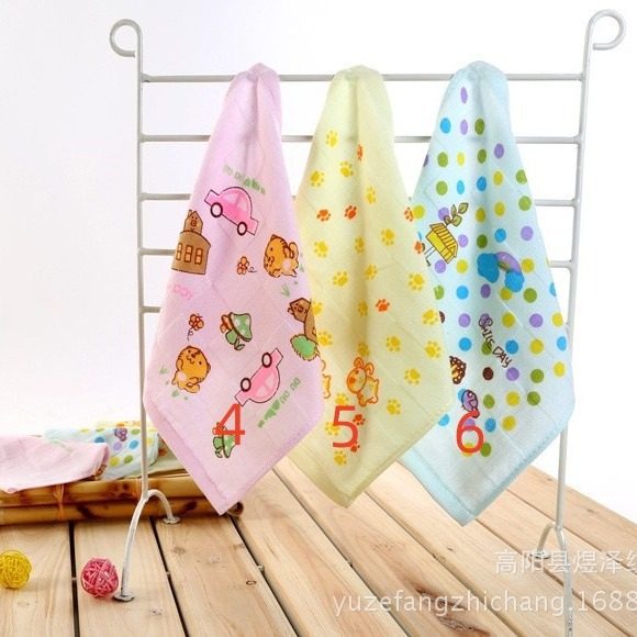 Thin Double-Layer Gauze Checkered Children's Face Towel Small Square Towel Saliva Towel Nursing Towel Square Pure Cotton Gauze