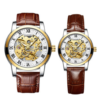 Tianbo Tourbillon Couple Watch Pair Waterproof Mechanical Watch Fully Automatic Hollow Trend Luminous Brand Business Watch